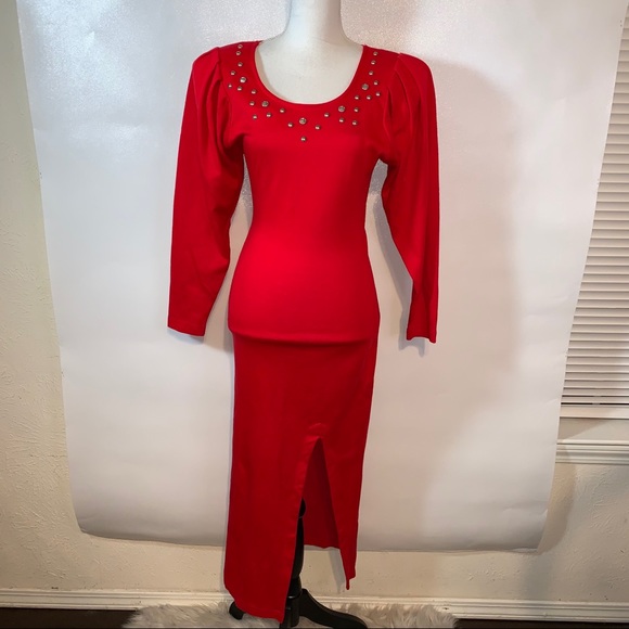 Vintage Dresses & Skirts - Vintage Marmie West Red Maxi Dress Women's Small